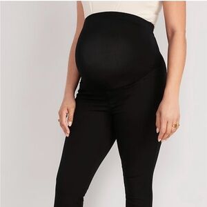 Old Navy Maternity Full-Panel Pixie Ankle Pants-Black Jack-NWT
